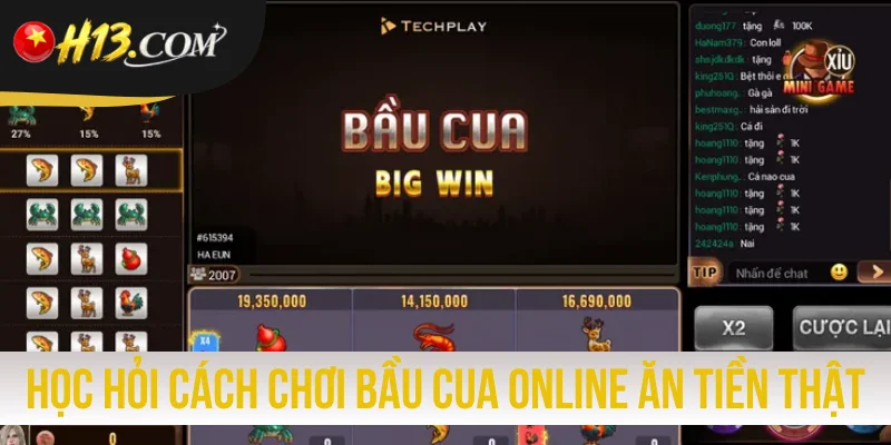 Học hỏi cách chơi Bầu Cua online ăn tiền thật